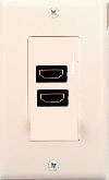 Dr.HD Wall plate 2xHDMI, rectangle shape
