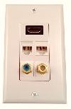 Dr.HD Wall plate 1xHDMI, 1xF, 1xRCA, 1xRJ45, RJ11