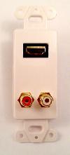 Dr.HD Wall plate accessory 1xHDMI, 2xRCA